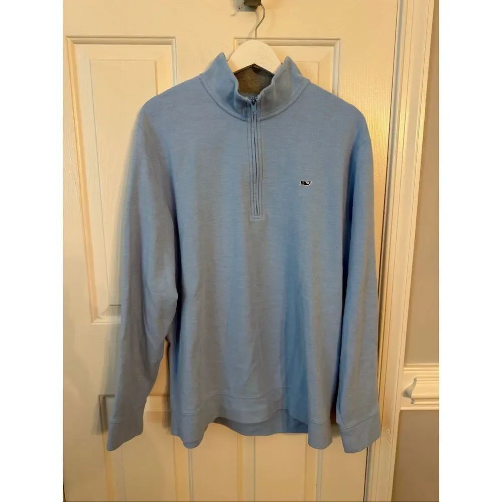 Vineyard Vines Light Blue Quarter Zip Pullover sz XL EUC